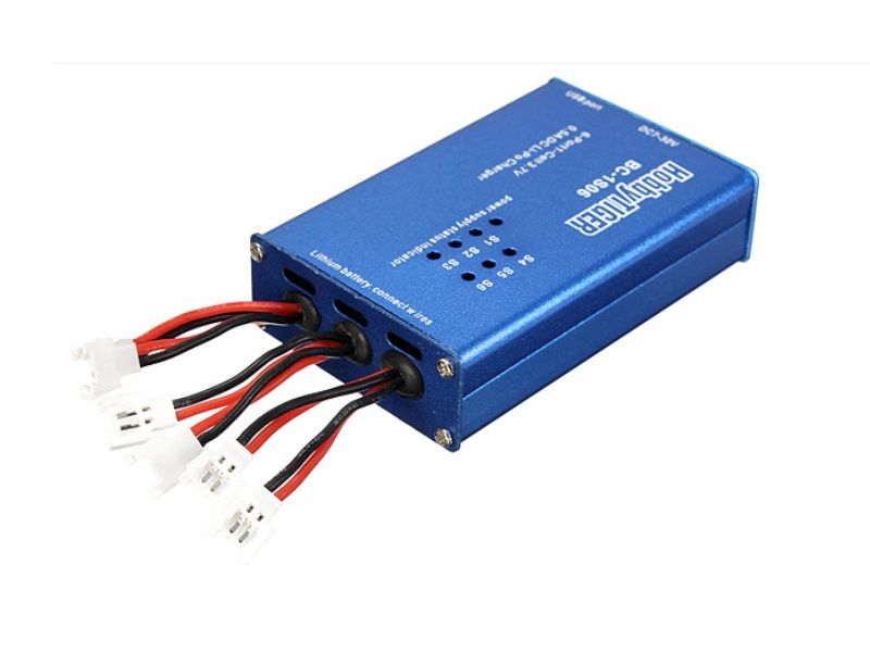 Зарядное устройство HobbyTiger BC1S06 для заряда шести аккум 1S LiPo, 6x500mAh, Molex