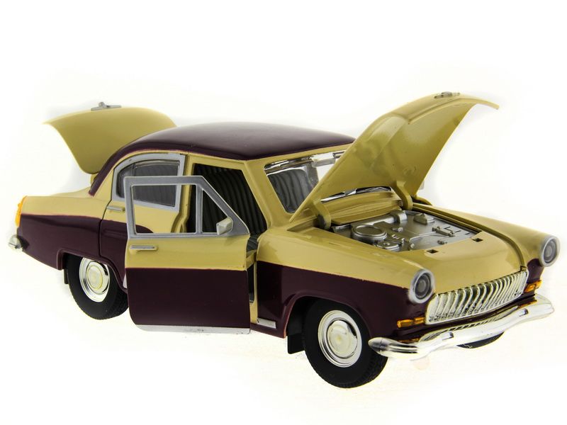 Машина АВТОПАНОРАМА ГАЗ21 Волга 124 вк  261211см, желтобордовая