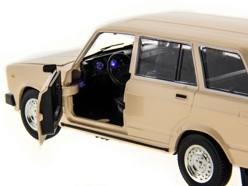 Машина АВТОПАНОРАМА ВАЗ 2104 бежевая,124, инерция, Pull Bаck механизм, вк 101222 cм