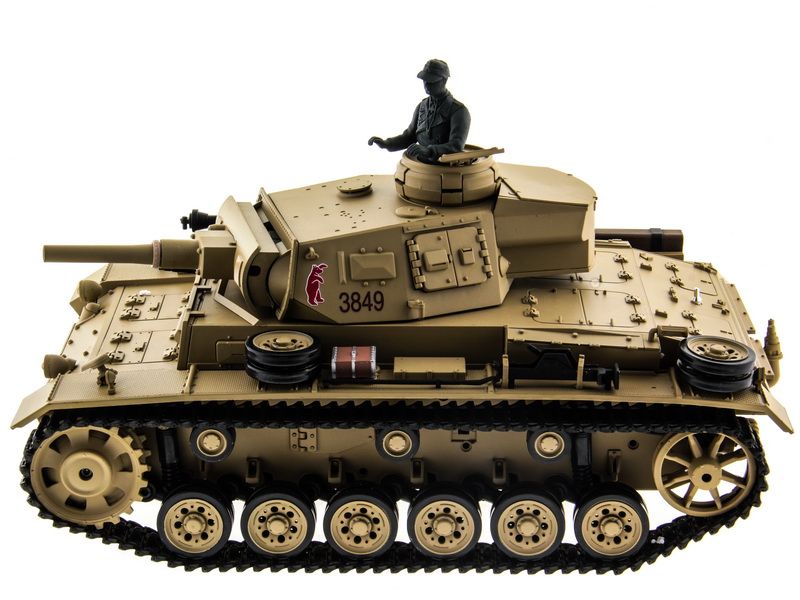 Радиоуправляемый танк Heng Long 116 Panzerkampfwagen III Германия 24G RTR PRO песочный