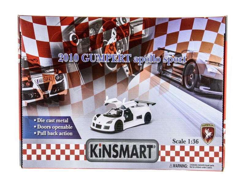 Машина Kinsmart Gumpert Apollo Sport 2010 инерция 112шт 136  бк
