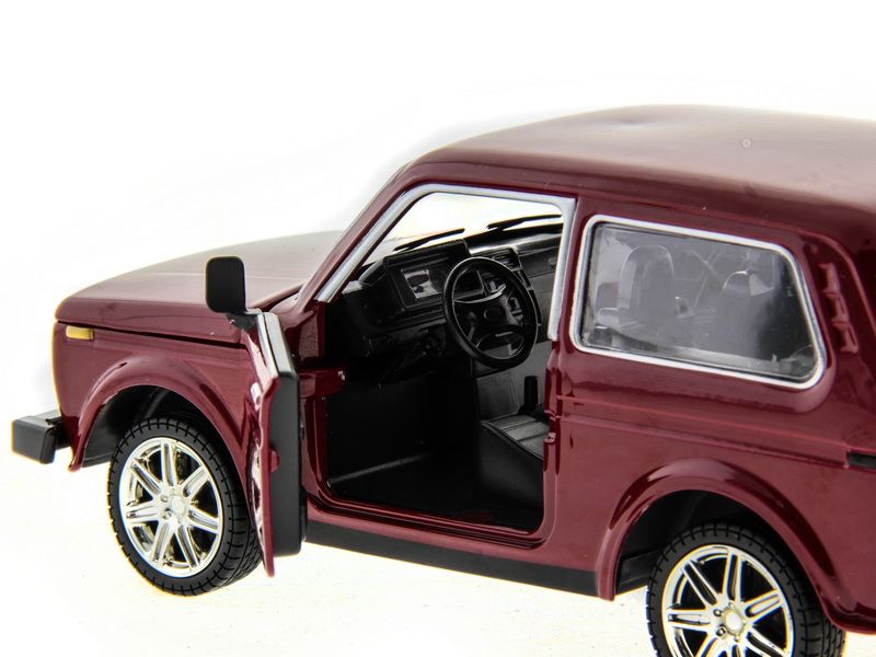 Машина АВТОПАНОРАМА ВАЗ 2121 бордовая,122, инерция, Pull Bаck механизм, вк 101222 cм