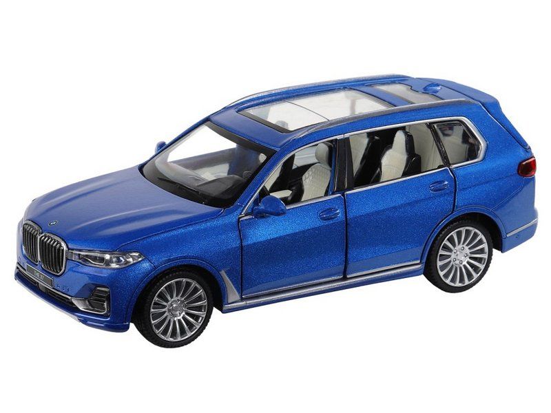 Машина АВТОПАНОРАМА BMW X7, синий, 132, свет, звук, инерция, вк 17,513,59 см