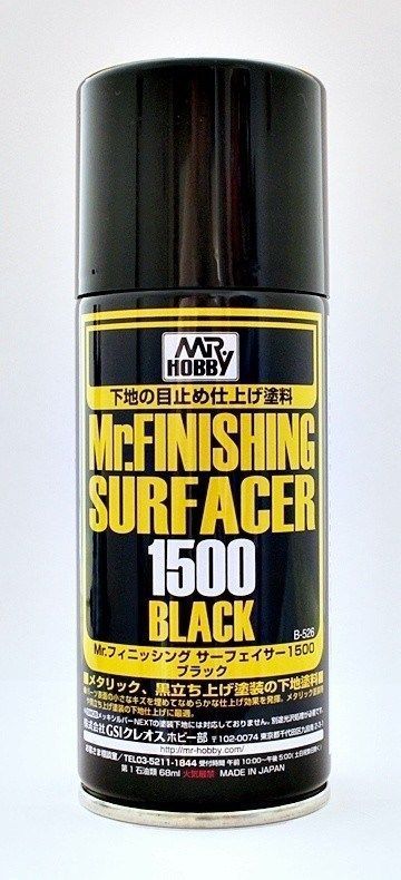 Краскагрунтовка для пластика тм MRHOBBY MrFINISHING SURFACER 1500 BLACK