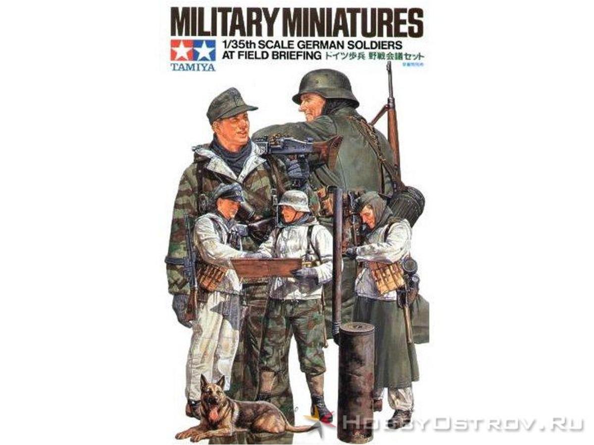Склеиваемая модель Tamiya 135 Немецкие солдаты зимой вокруг полевой печки 5 фигур