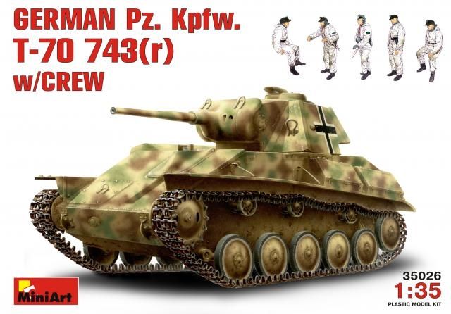 Сборная модель  Немецкий танк PzKpfw T70 743r 135
