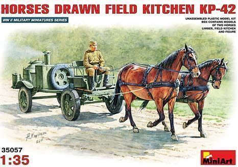 Сборная модель  Советская полевая кухня КП42 на конной тяге MiniArt