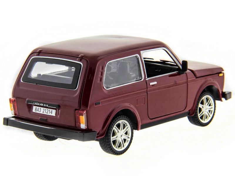 Машина АВТОПАНОРАМА ВАЗ 2121 бордовая,122, инерция, Pull Bаck механизм, вк 101222 cм