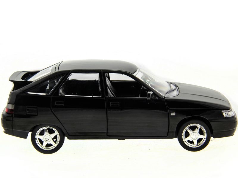 Машина АВТОПАНОРАМА ВАЗ 2112 черная,122, инерция, Pull Bаck механизм, вк 101222 cм