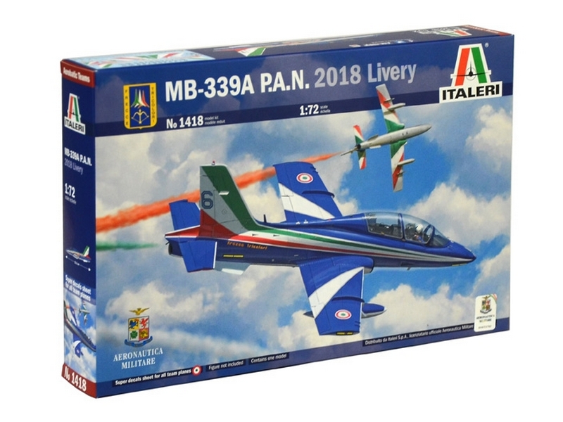 Сборная модель ITALERI 1418ИТ Учебнобоевой самолет MB339A в ливрее PAN 2018, 172