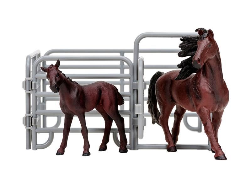 Фигурки животных MASAI MARA MM204002 серии Мир лошадей Фризская лошадь и жеребенок 3 пр