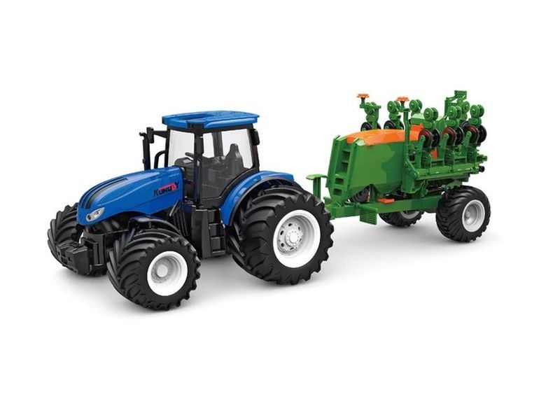 РУ фермерский трактор Korody с зерновой сеялкой, мет кузов, широкие колеса 124 24G 6CH RTR