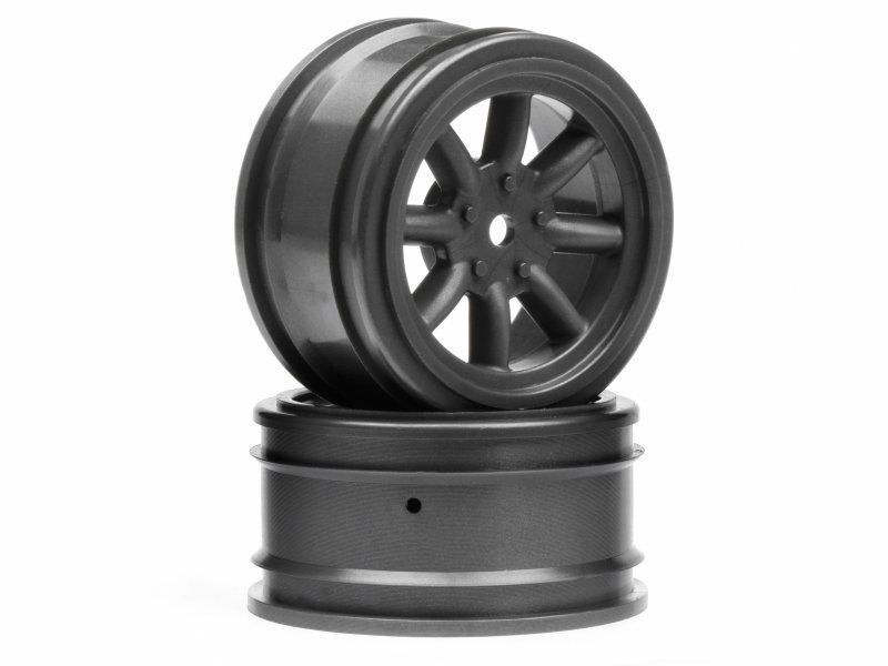 HPI3809 26mm Vintage 8 Spoke Wheel Gun Metal 2