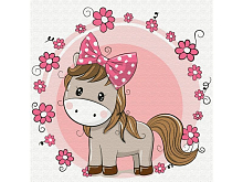 Набор юного художника 20х20 Лошадка с бантиком 12 цветов