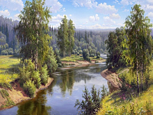 Картина по номерам 40х50 Прищепа Проточная река 29 цветов