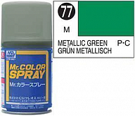 Краска акрил для пластика в аэрозольных баллончиках тм MRHOBBY 100мл METALLIC GREEN, шт