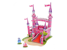 3D пазл из пенокартона РОЗОВЫЙ ЗАМОК 29 деталей