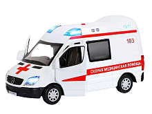 Машина АВТОПАНОРАМА Mercedes Sprinter Скорая помощь, белый, 132, вк 18913,5 см