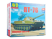 Сборная модель AVD Плавающий танк ПТ76, 143