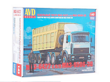 Сборная модель AVD МАЗ6422 с полуприцепом МАЗ950630, 143
