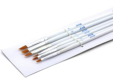 Набор кистей из синтетического волоса, ретушные 6 шт № 1, 2, 3, 4, 5, 6, шт