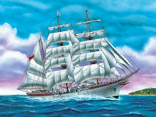 Сборная модель Корабль трехмачтовый барк Горх Фок 1350, шт