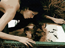 Картина по номерам с цветной схемой на холсте 30х40 ВОЛЧИЦА 18 цветов