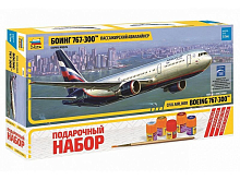 Сборная модель ZVEZDA Пассажирский авиалайнер Боинг 767300, подарочный набор, 1144