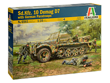 Сборная модель ITALERI 6561ИТ Тягач SdKfz 10 DEMAG D7 with paratroopers, 135