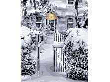 Картина по номерам 40х50 БЕЛЫЙ СНЕГ УКРАСИЛ ГОРОД 16 цветов