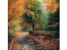 Картина по номерам 30х30 В осеннем парке 17 цветов