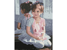 Картина по номерам с цв схемой на холсте 30х40 МАЛЕНЬКАЯ БАЛЕРИНКА 19 цветов