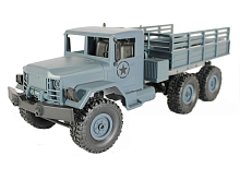 Радиоуправляемая автомодель MN MODEL военный грузовик серый 6WD 24G 116 RTR