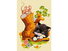 Набор юного художника 20х30 КОТЁНОК В БОТИНКЕ  15 цветов