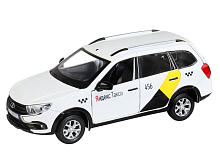 Машина АВТОПАНОРАМА ЯндексТакси LADA GRANTA CROSS, белый, 124, свет, звук, вк 24,512,510,5см