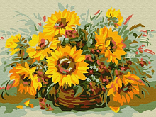 Картина по номерам 15х20 СОЛНЕЧНЫЙ БУКЕТ 11 цветов