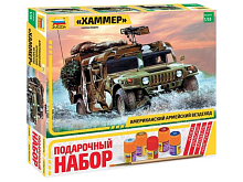 Сборная модель ZVEZDA Американский армейский вездеход Хаммер, подарочный набор, 135