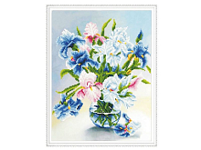 Алмазная мозаика с нанесенной рамкой 40х50 БУКЕТ ИРИСОВ 23 цвета