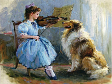 Картина по номерам 40х50 БЛАГОДАРНЫЙ СЛУШАТЕЛЬ 28 цветов