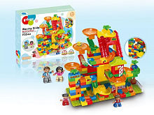 Конструктор Pilage Овощная ферма 165 деталей, лабиринт с шариками и воронками