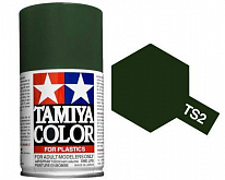 Краска Tamiya TS2 Dark Green Темнозеленая матовая, баллончик 100 мл