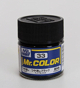 Краска эмаль для пластика тм MRHOBBY  10мл  FLAT BLACK, шт