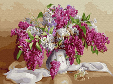 Картина по номерам на дереве 40х50 БУЗИН СИРЕНЬ 28 цветов