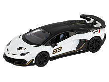Машина АВТОПАНОРАМА Lamborghini SVJ, белый, 132, свет, звук, инерция, вк 17,512,56,5 см