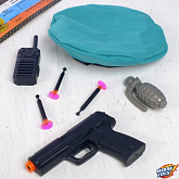 Игровой набор "Отважный десантник" (головной убор, граната, рация, пистолет, присоски)
