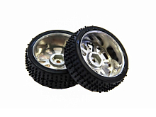 Колеса передние в сборе, золотой хром для багги Himoto масштаба 116, 2шт