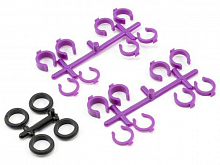 Проставки для настройки амортизаторов Quick Adj Spring Clips, Losi пурпурные RPM70328
