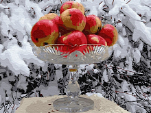 Картина по номерам 40х50 Яблоки на снегу 27 цветов