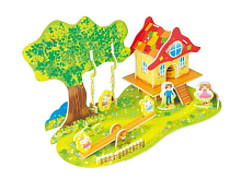 3D пазл из пенокартона ЛЕСНОЙ ДОМИК 3 МИНИ СЕРИЯ 29 деталей