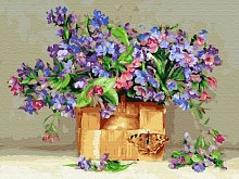 Картина по номерам 40х50 Бузин Медуницы 28 цветов